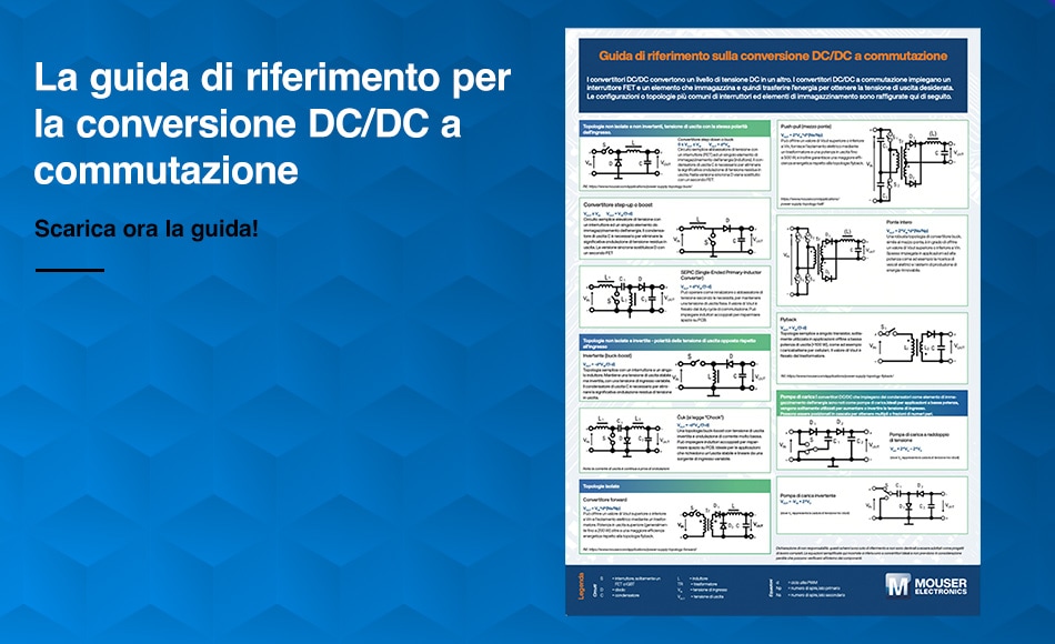 Guida di riferimento per la conversione DC/DC a commutazione. Scarica ora la guida!