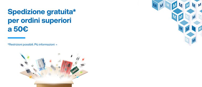 Spedizione gratuita* per ordini superiori a 50€. *Restrizioni possibili. Più informazioni.