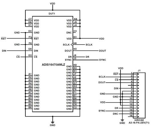 Schematic - Analog Devices Inc. ADIS1647x/PCBZ Breakout Boards