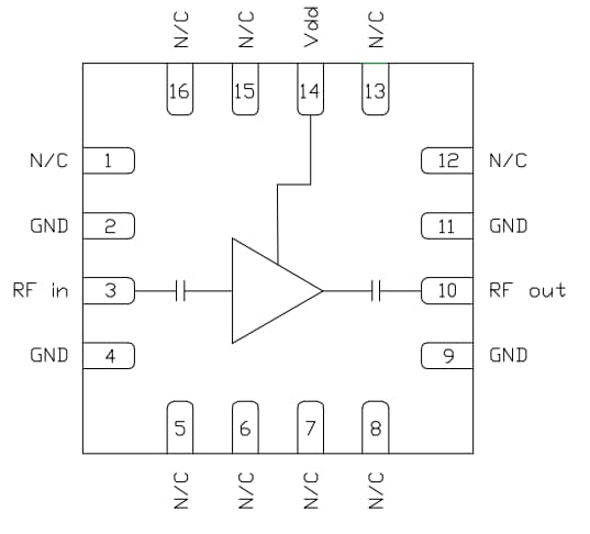 Schema a blocchi - Qorvo Amplificatore a basso rumore da 4-8 GHz CMD270P3