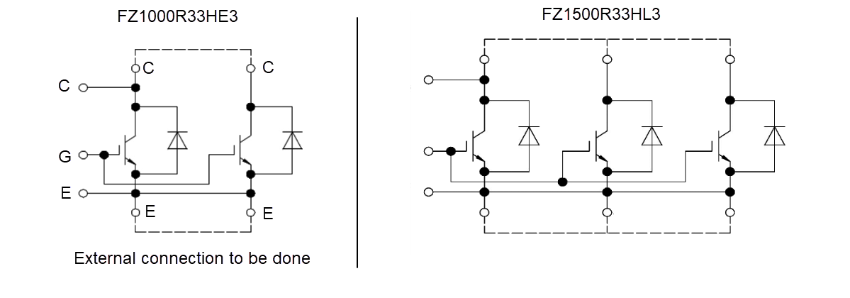 Schema di circuito di applicazione - Infineon Technologies Moduli IGBT a interruttore singolo da 3300 V