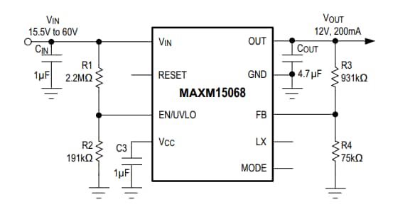 Analog Devices Inc. CI regolatori di tensione e moduli di alimentazione MAXM15068