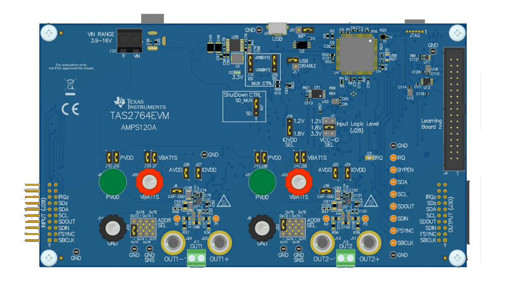Schema di circuito di applicazione - Texas Instruments Modulo di valutazione TAS2764EVM