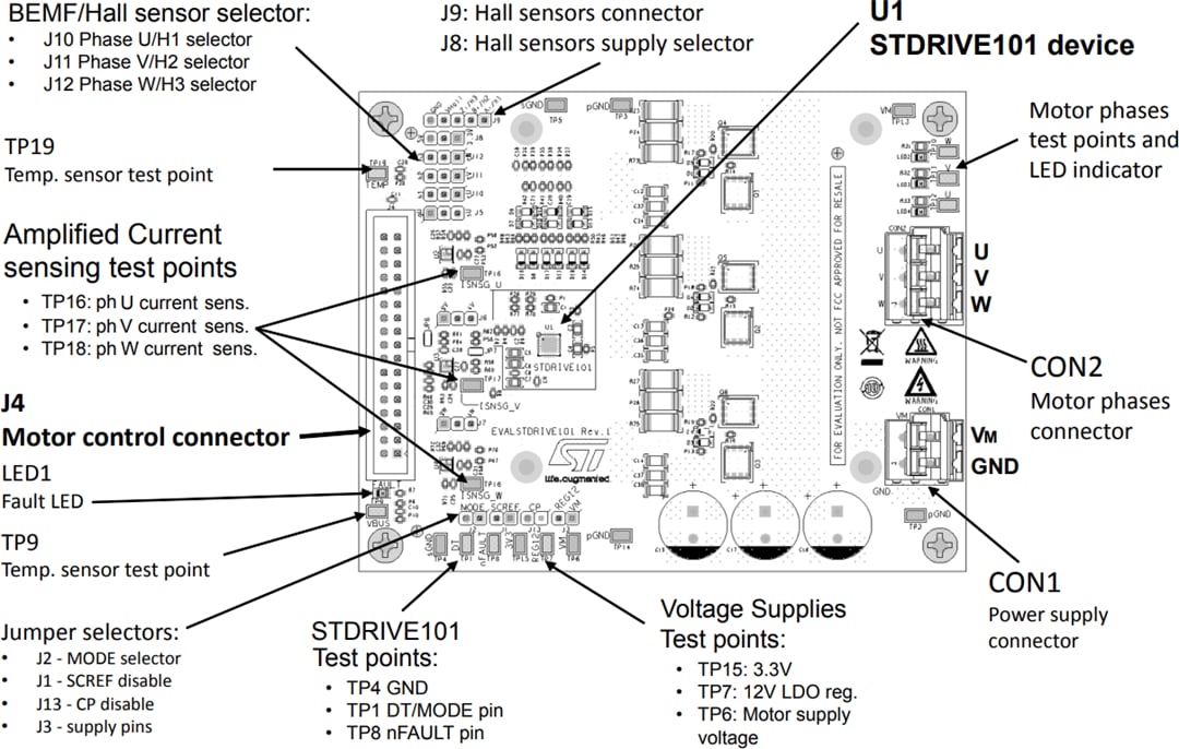 Disegno meccanico - STMicroelectronics Scheda dimostrativa STDRIVE101 (EVALSTDRIVE101)