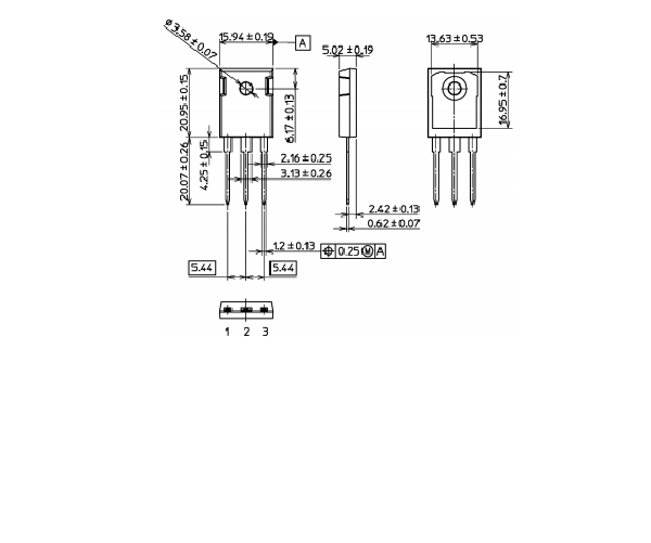 Disegno meccanico - Toshiba IGBT a canale N in silicio GT20N135SRA