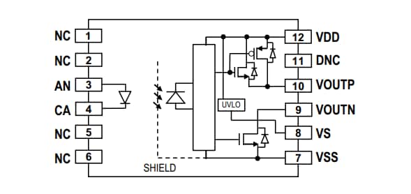 Schema a blocchi - Broadcom Fotoaccoppiatori con gate drive CTI da 600 V ACFL-3161 10 A Schema a blocchi - Broadcom Fotoaccoppiatori con gate drive CTI da 600 V ACFL-3161 10 A