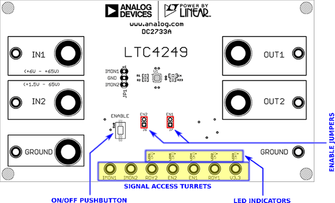 Disegno meccanico - Analog Devices Inc. Sistema dimostrativo DC2733A per LTC4249