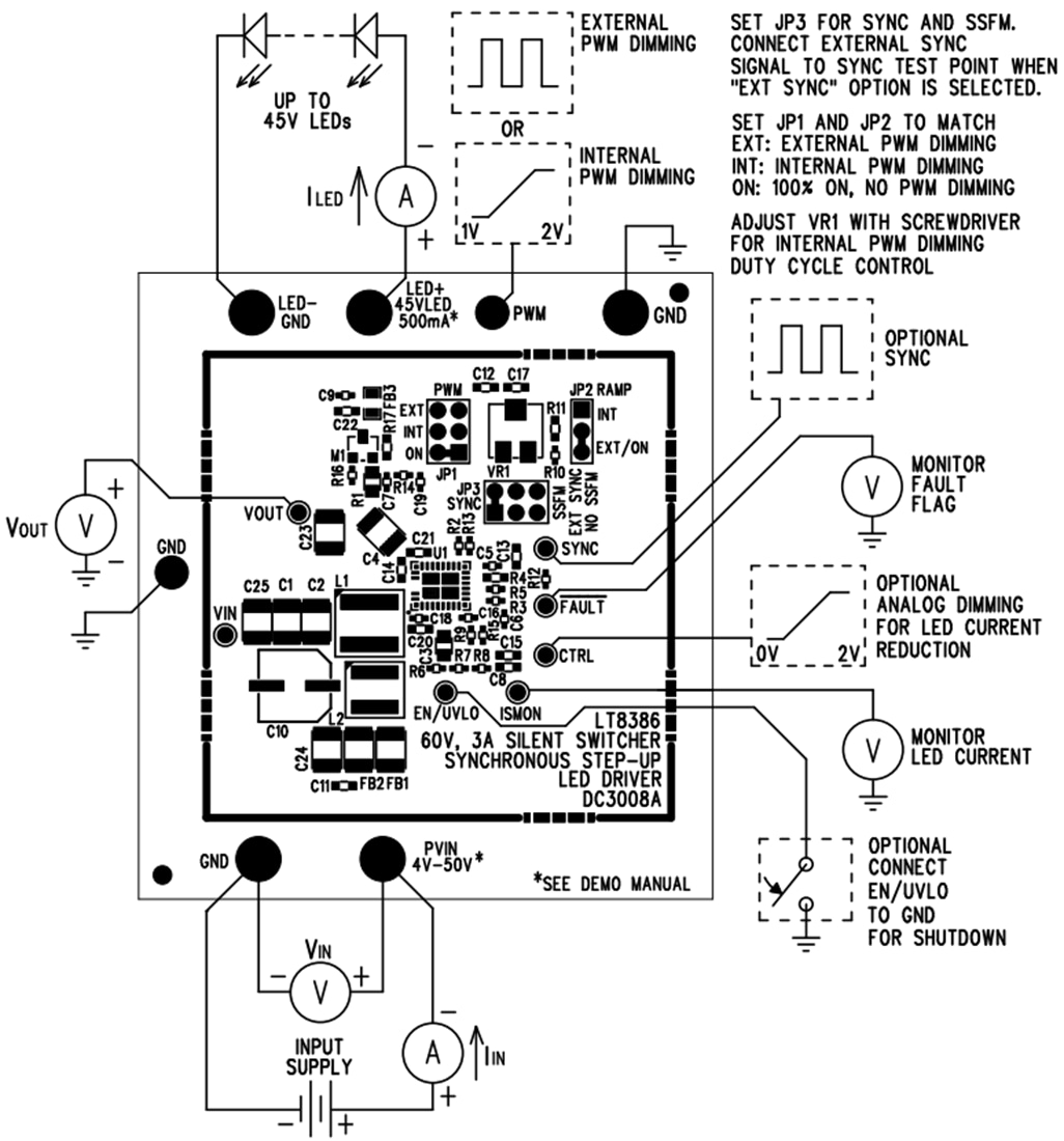 Grafico - Analog Devices Inc. Circuito dimostrativo DC3008A per LT8386