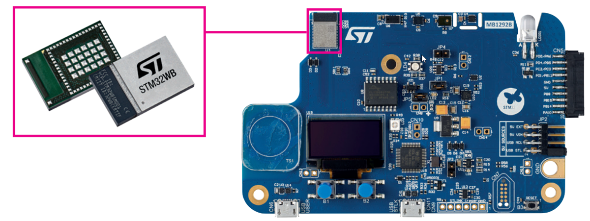 STMicroelectronics Kit Discovery con MCU STM32WB5MMG