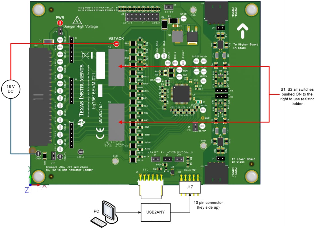 Disegno meccanico - Texas Instruments Modulo di valutazione (EVM) del monitor bq75614EVM-021