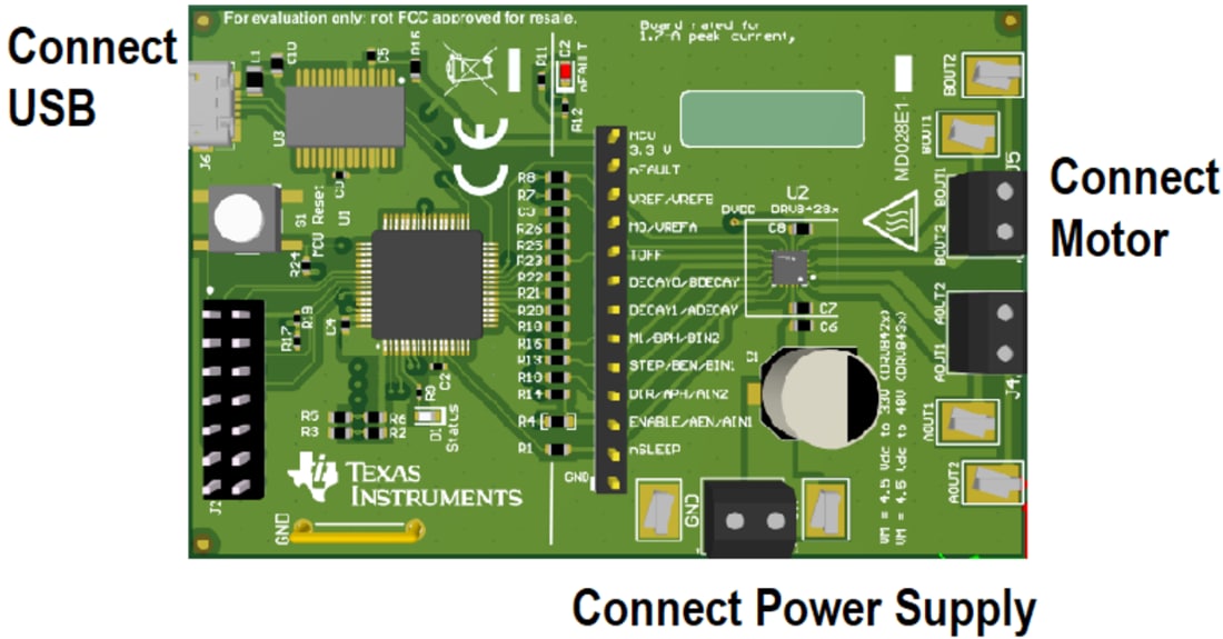 Disegno meccanico - Texas Instruments Modulo di valutazione driver motore DRV8428EVM