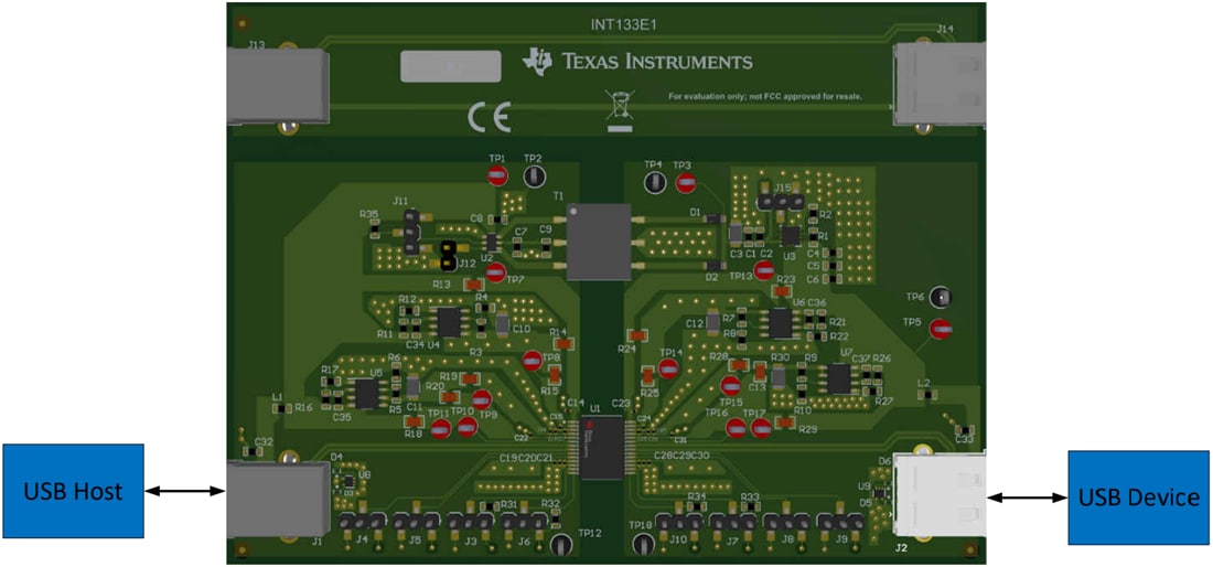 Disegno meccanico - Texas Instruments Modulo di valutazione per ripetitore ISOUSB211DPEVM
