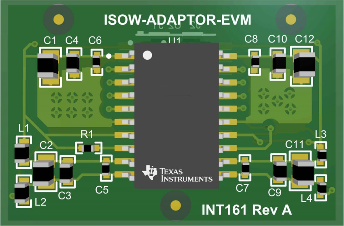 Disegno meccanico - Texas Instruments EVM per isolatore digitale ISOW-ADAPTER-EVM