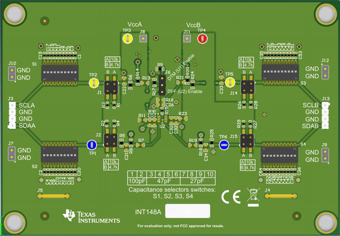 Disegno meccanico - Texas Instruments Modulo di valutazione del traslatore TCA9416EVM