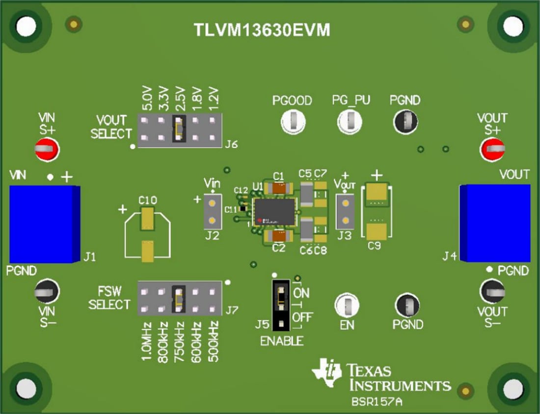 Disegno meccanico - Texas Instruments Scheda di valutazione (EVM) TLVM13630EVM
