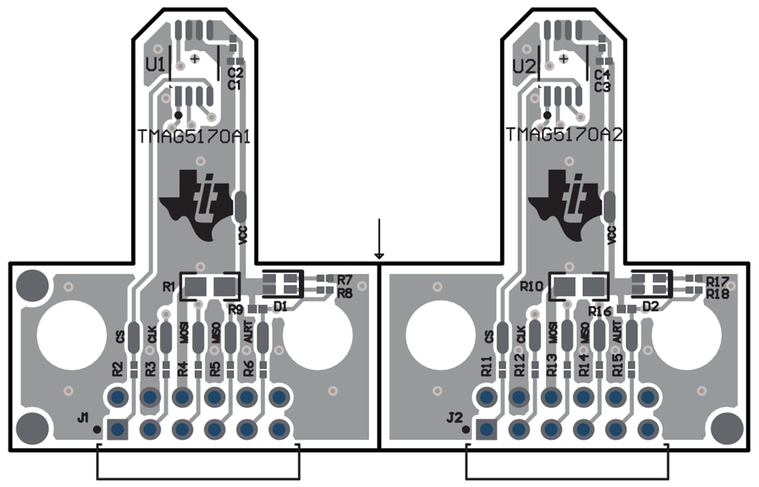 Disegno meccanico - Texas Instruments EVM sensore a effetto Hall 3D TMAG5170UEVM Disegno meccanico - Texas Instruments EVM sensore a effetto Hall 3D TMAG5170UEVM