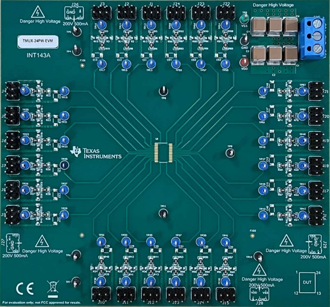 Disegno meccanico - Texas Instruments Modulo di valutazione interruttore analogico TMUX-24PW-EVM