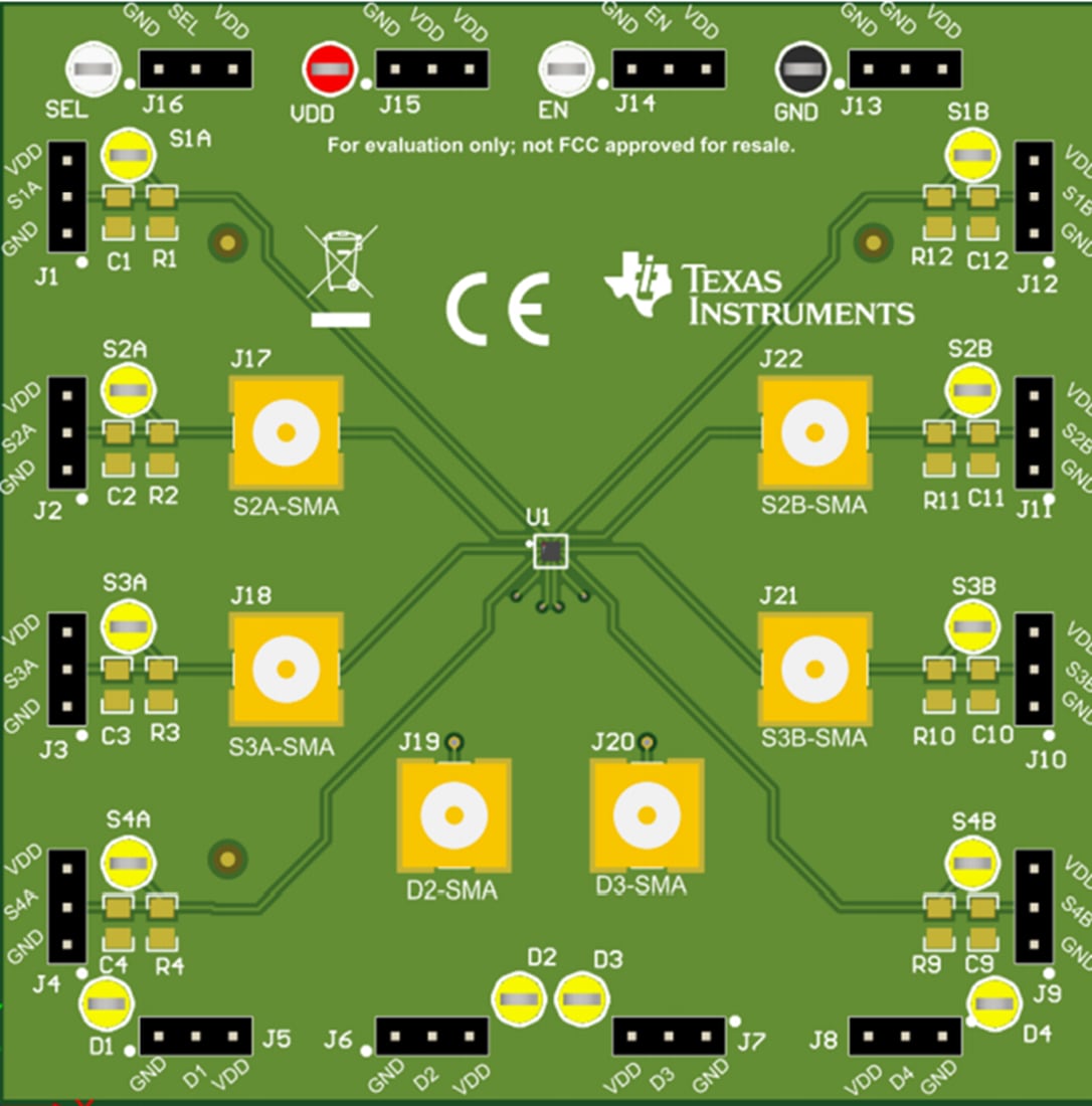 Disegno meccanico - Texas Instruments Modulo di valutazione (EVM) dell'interruttore TMUX1575EVM