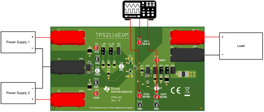 Grafico - Texas Instruments Modulo di valutazione del multiplatore TPS2116EVM