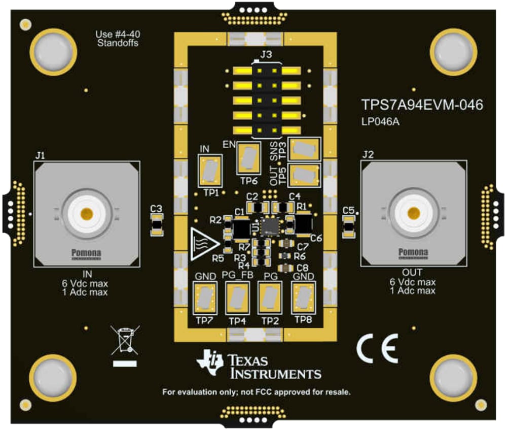 Disegno meccanico - Texas Instruments Modulo di valutazione (EVM) del regolatore TPS7A94EVM-046