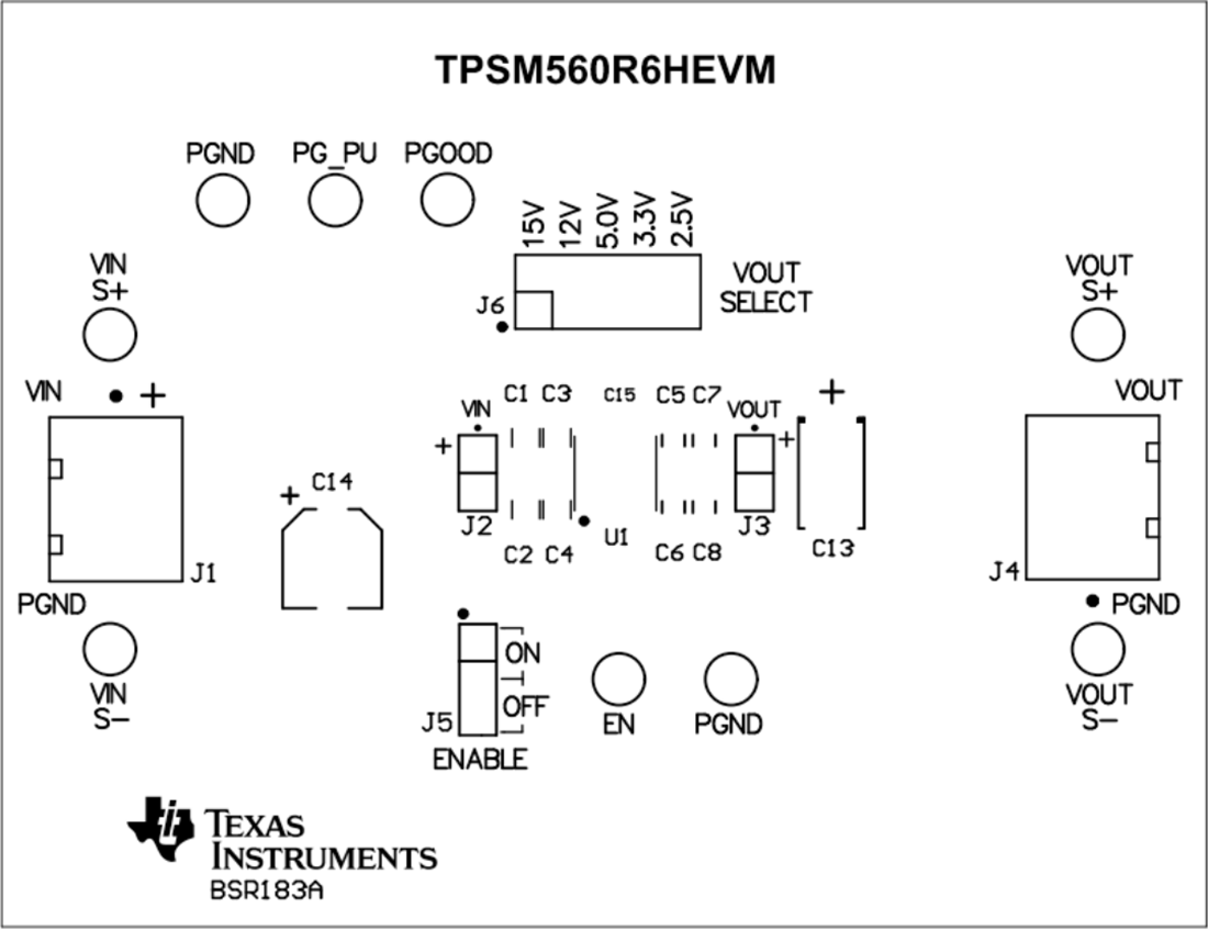 Disegno meccanico - Texas Instruments Moduli di valutazione (EVM) TPSM560R6xEVM