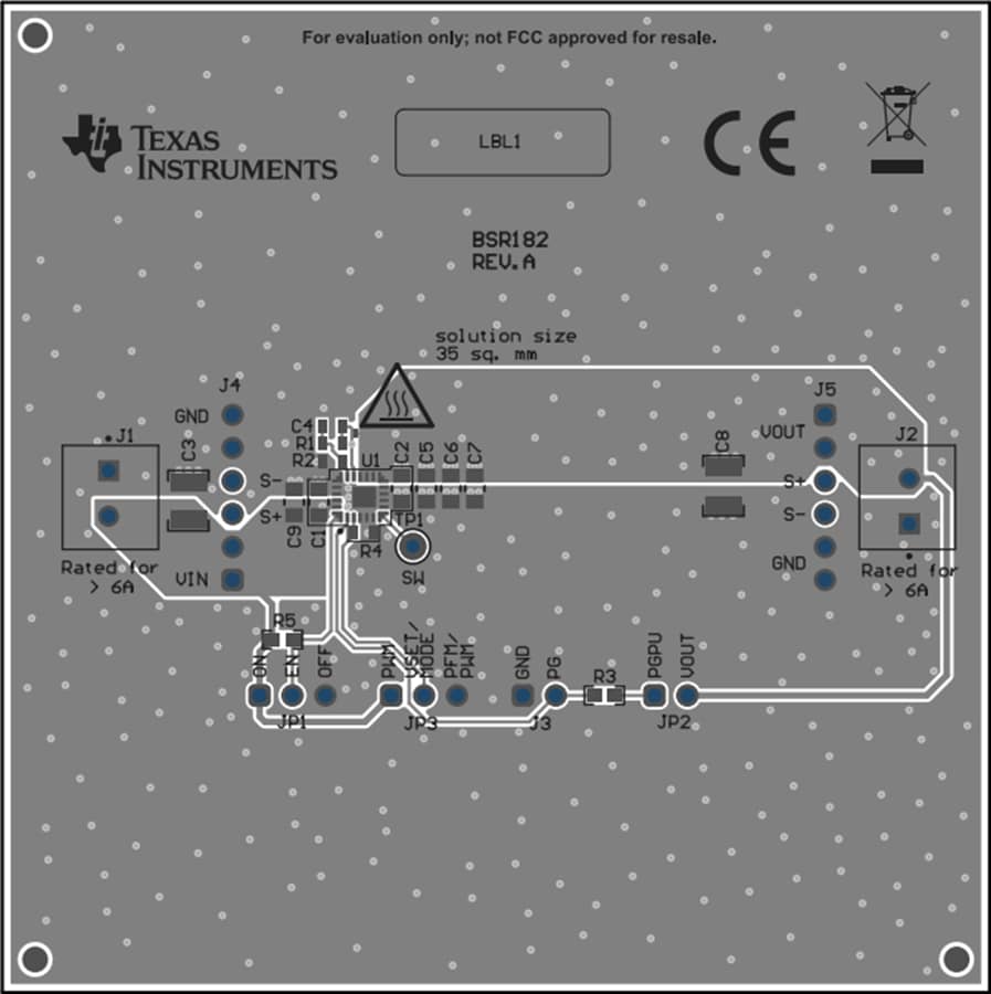 Disegno meccanico - Texas Instruments Moduli di valutazione (EVM) TPSM8286xAA0xEVM