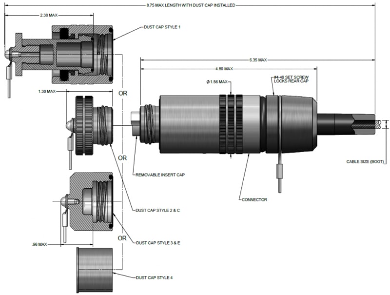 Amphenol Fiber Systems International Gruppi di spine in fibra ottica a 4 canali TFOCA-II® Amphenol Fiber Systems International Gruppi di spine in fibra ottica a 4 canali TFOCA-II®