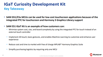 Microchip Technology Kit di valutazione Curiosity Touch e grafica integrata SAM E51
