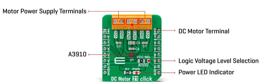 Mikroe DC Motor 21 Click Mikroe DC Motor 21 Click