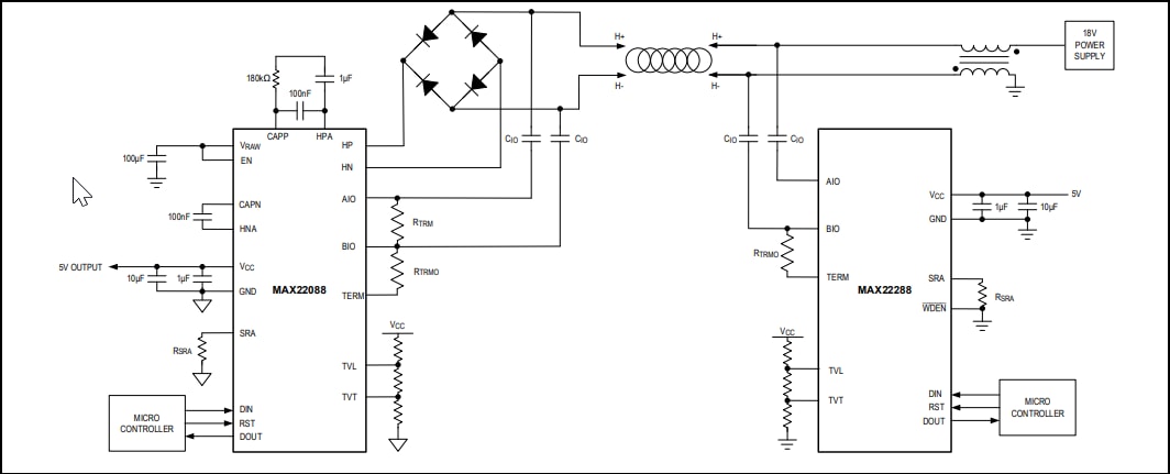 Analog Devices / Maxim Integrated Ricetrasmettitori compatibili con il sistema Home Bus MAX22288 Analog Devices / Maxim Integrated Ricetrasmettitori compatibili con il sistema Home Bus MAX22288