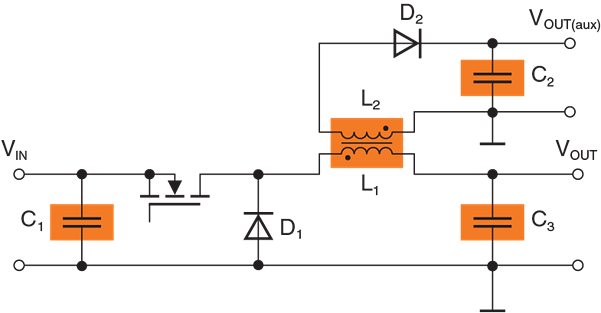 Schema di circuito di applicazione - EPCOS / TDK Induttori accoppiati