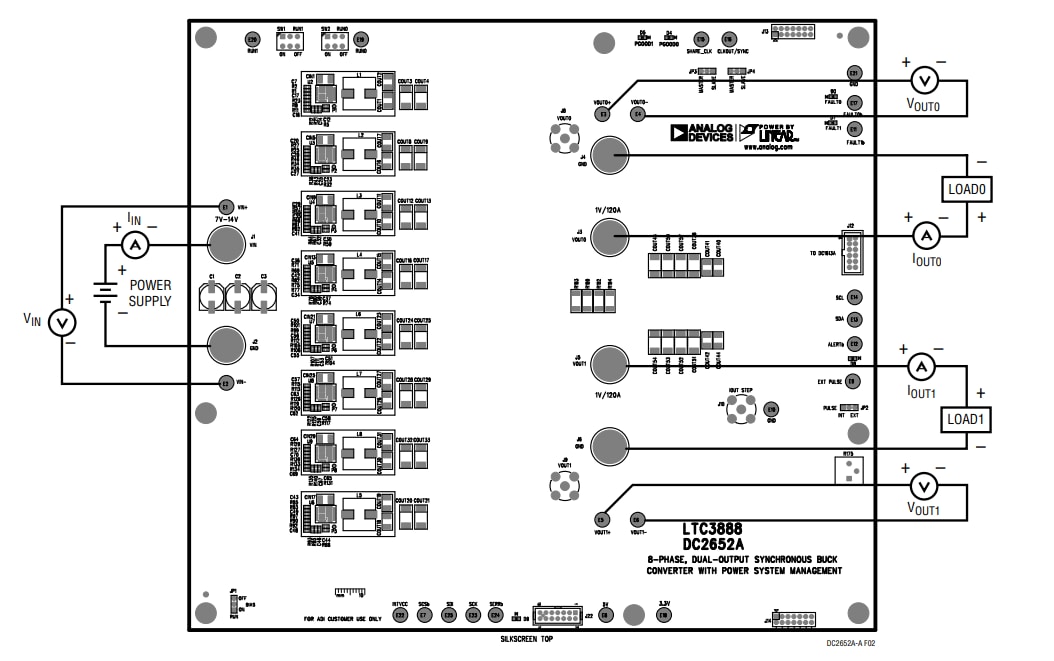 Disegno meccanico - Analog Devices Inc. Scheda dimostrativa DC2652A-A per LTC3888