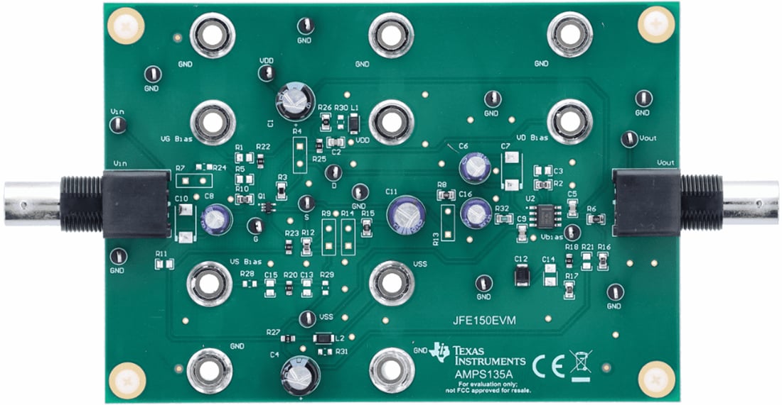 Disegno meccanico - Texas Instruments Modulo di valutazione JFET JFE150EVM (EVM)