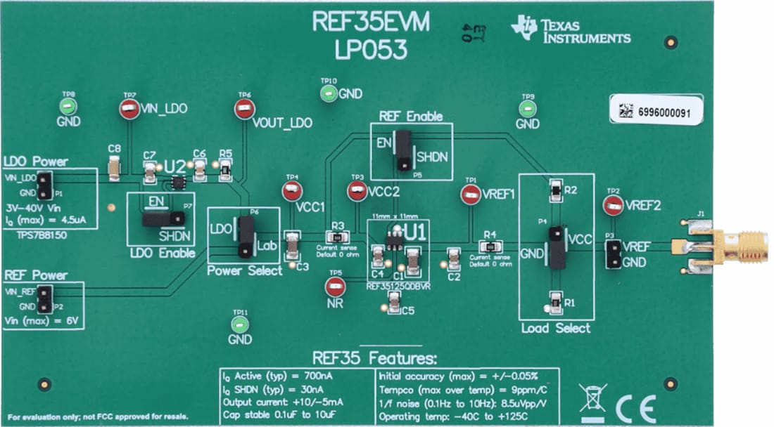 Disegno meccanico - Texas Instruments Modulo di valutazione del riferimento di tensione REF35