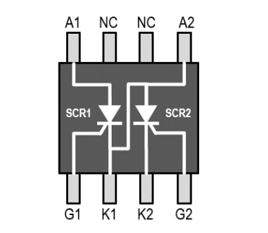 Schema di circuito di applicazione - IXYS SCR doppi sensibili da 1,5 A STS802U2SRP