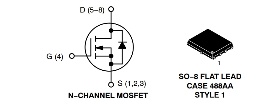 Schema di circuito di applicazione - onsemi MOSFET di potenza NVMFS4C306N