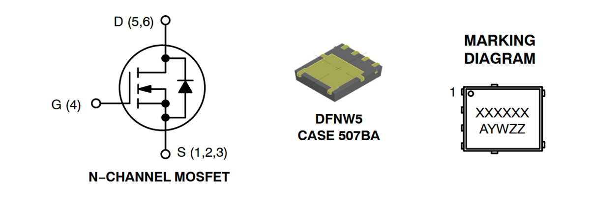 Schema di circuito di applicazione - onsemi MOSFET di potenza a canale N singolo NVMFWS003N10MC