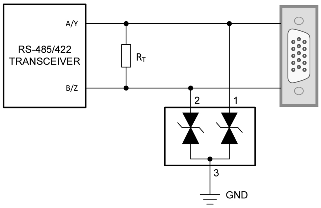 Schema - Texas Instruments Diodo di protezione ESD/sovratensione bidirezionale ESDS552