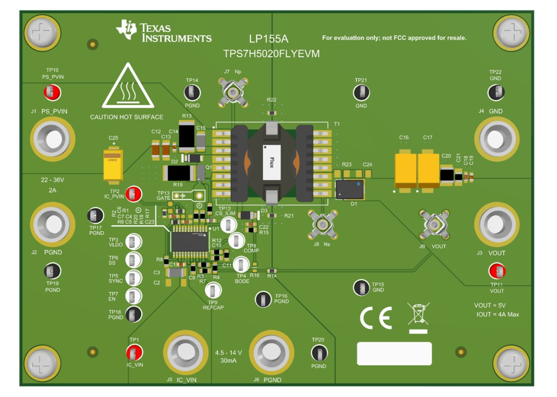 Diagramma - Texas Instruments Modulo di valutazione TPS7H5020FLYEVM