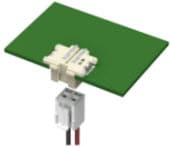 Connettori ad alta potenza per schede con passanti e SMT invertiti di TE Connectivity