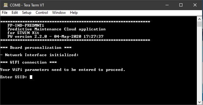 STWIN Wireless Configuration Screen